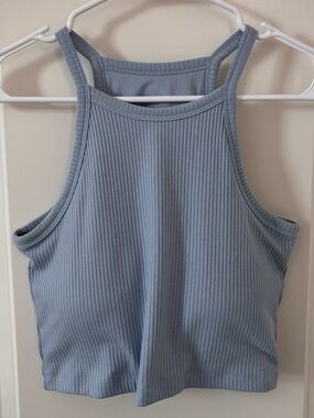 Klassy Network Light Blue High Neck Crop Brami Size M
